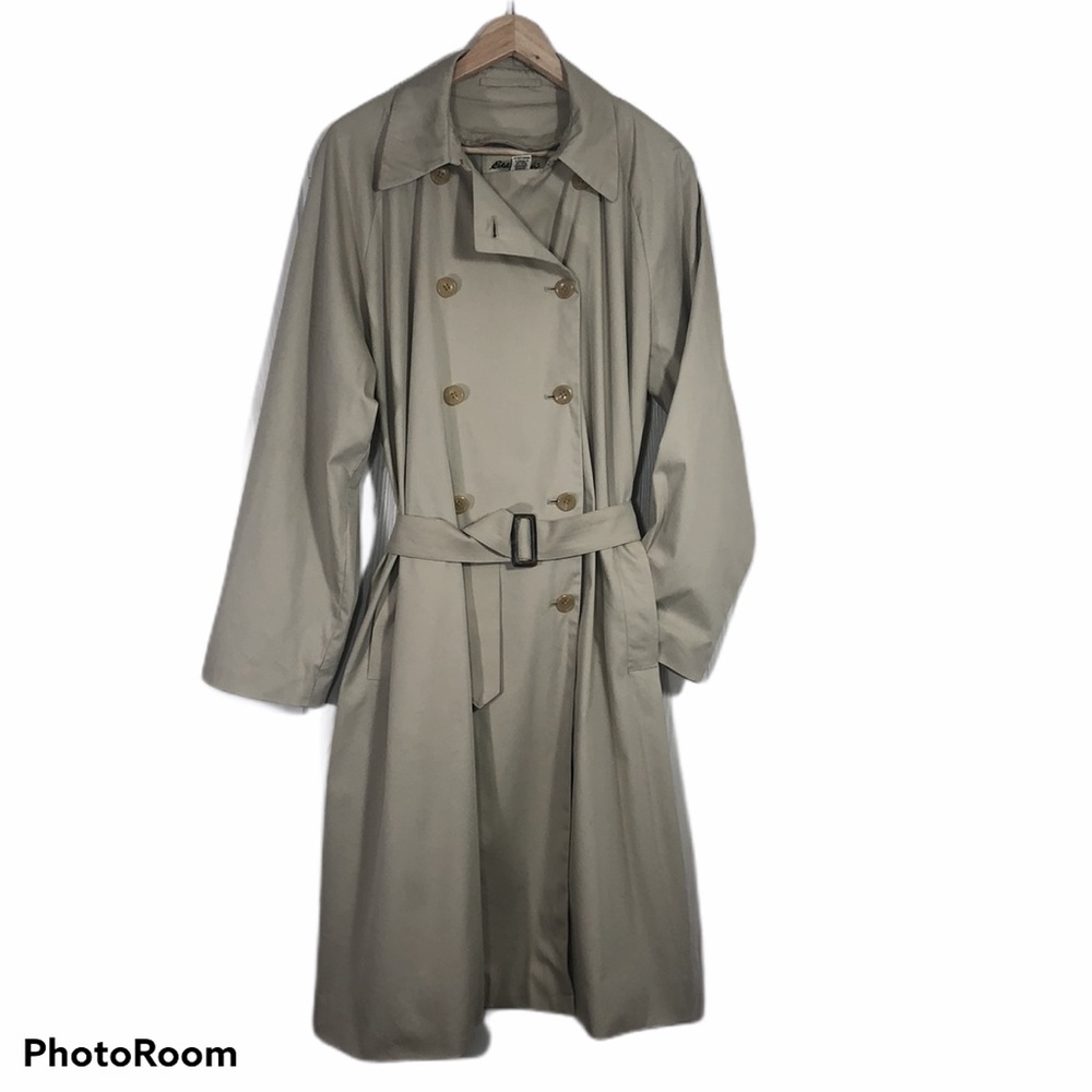 Eddie Bauer Classic Khaki Long Trench Coat L Men’s